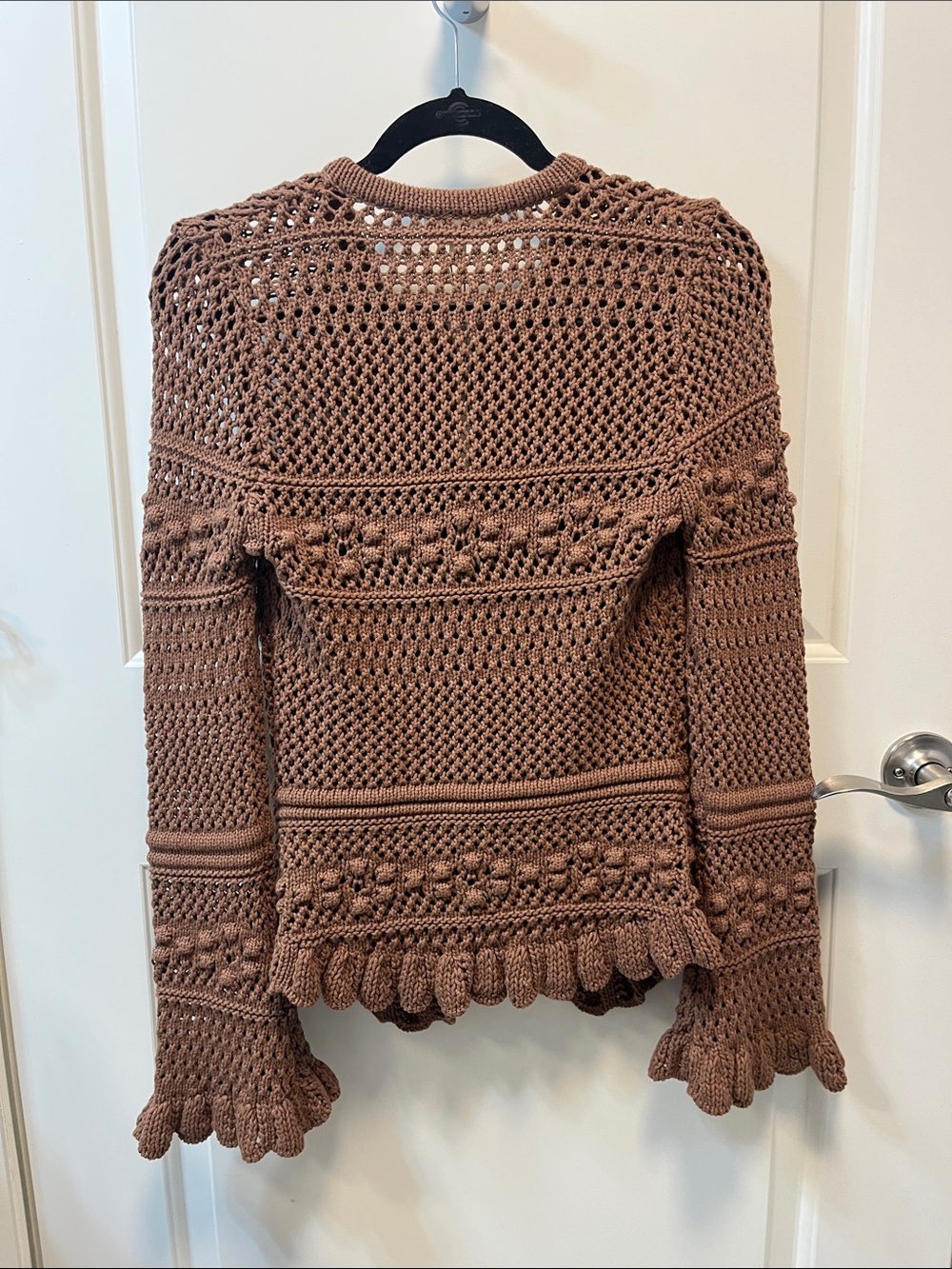 NWT L'Agence kiva open stitch ruffle cardigan - Picture 3 of 4